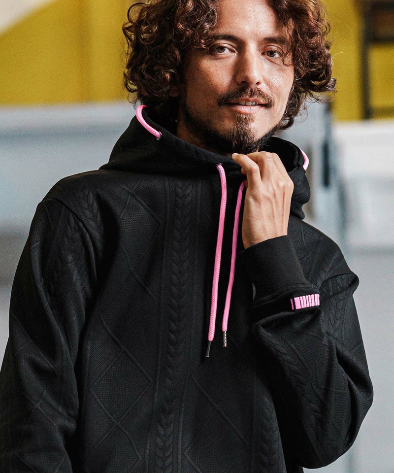 felkod(フィルコッド)】Cable Knit Jersey Parka ニットジャージ 