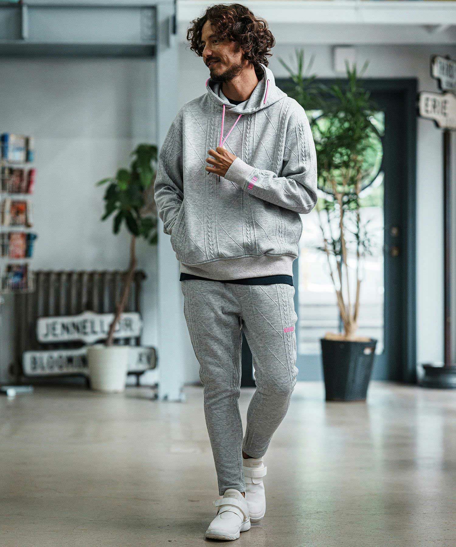 felkod(フィルコッド)】Cable Knit Jersey Pants ニットジャージパンツ