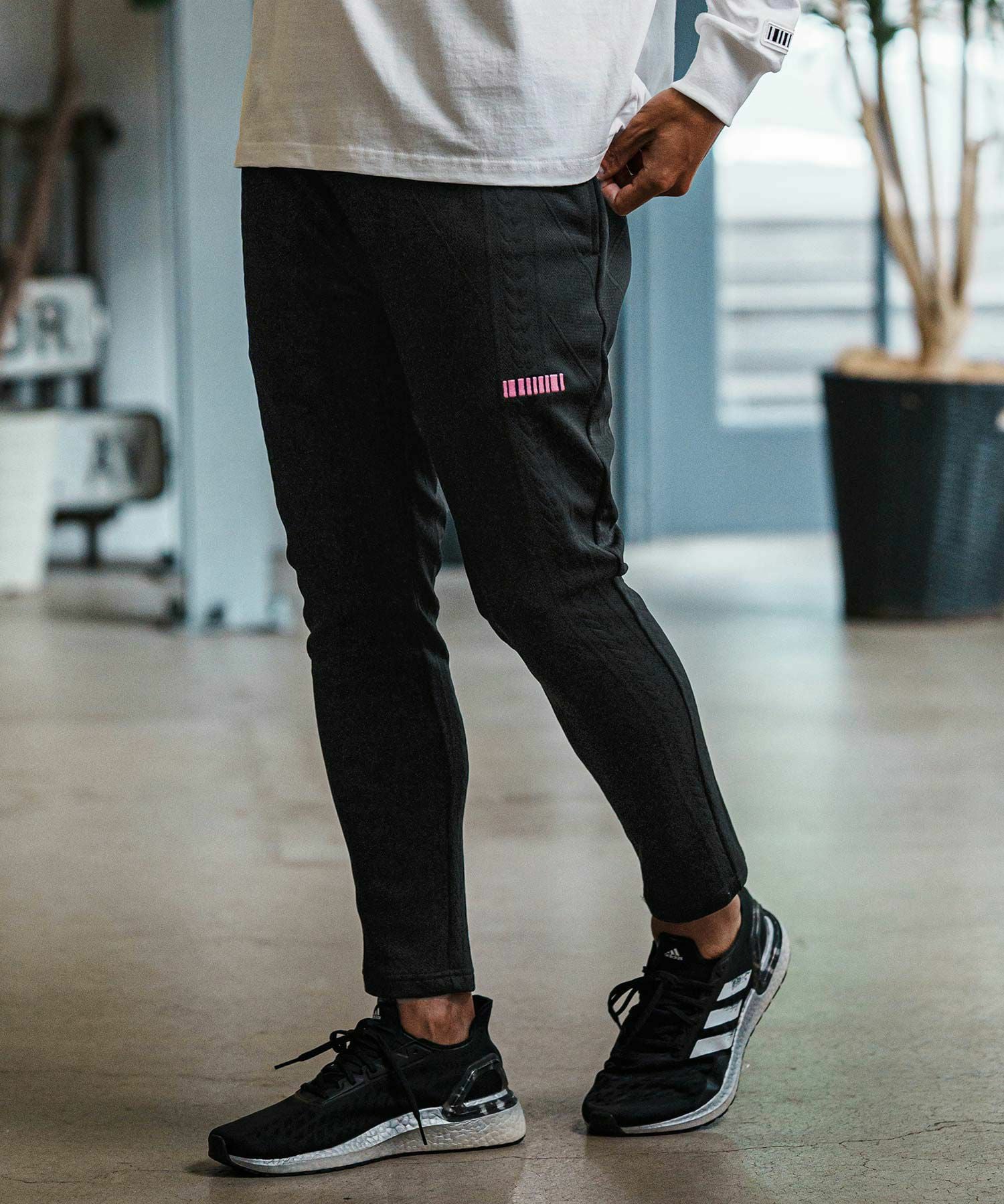 felkod(フィルコッド)】Cable Knit Jersey Pants ニットジャージパンツ