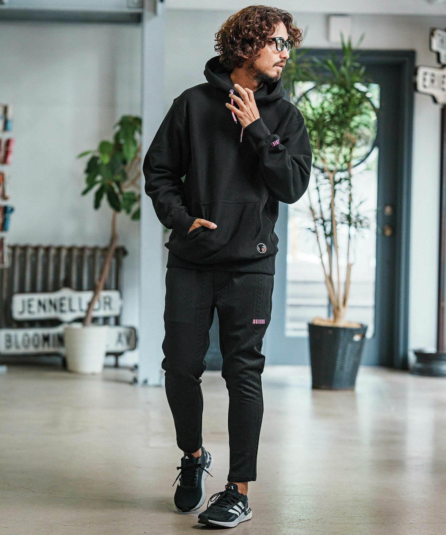 felkod(フィルコッド)】Cable Knit Jersey Pants ニットジャージパンツ