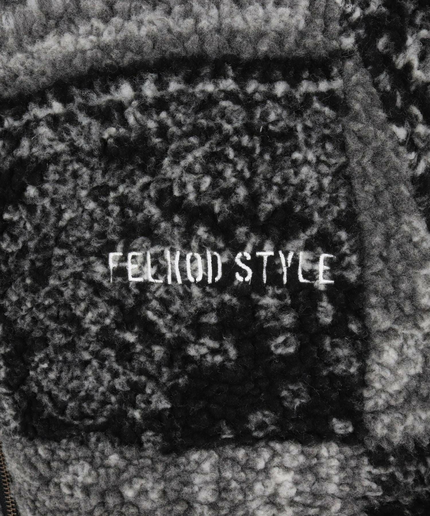 felkod(フィルコッド)】Bandana Pattern Boa Hooded Blouson