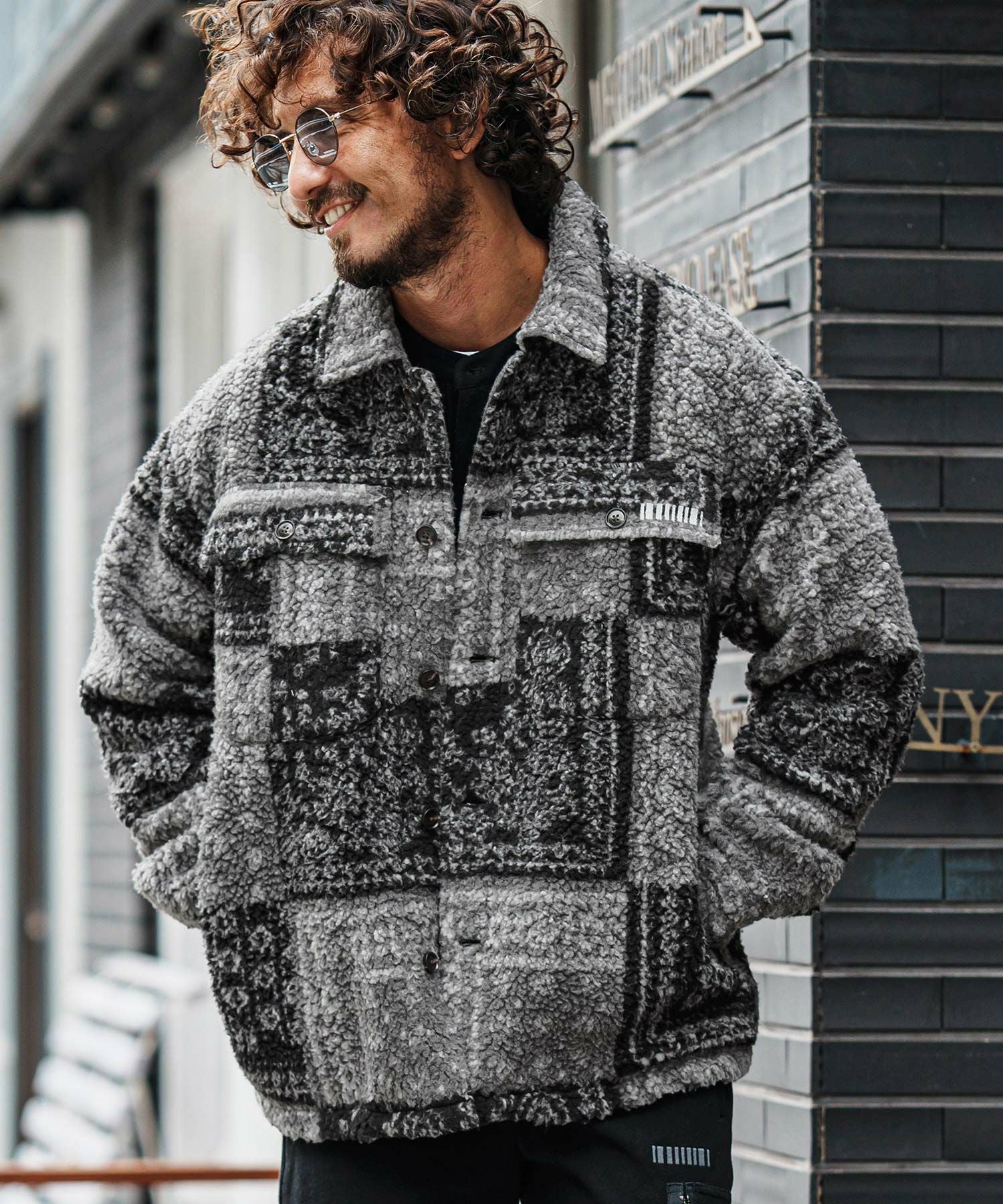 felkod(フィルコッド)】Bandana Pattern Boa CPO Jacket ジャケット