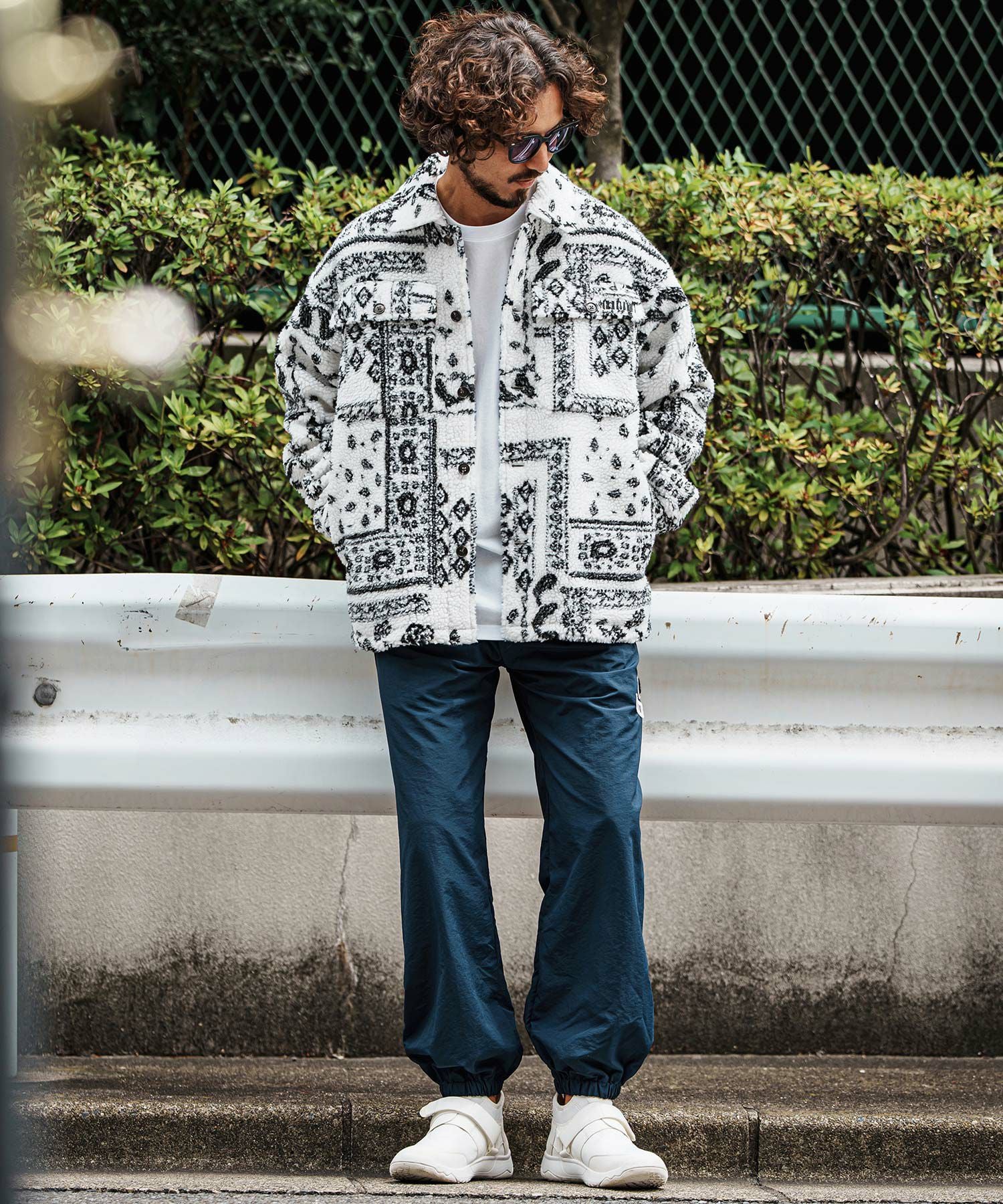 felkod(フィルコッド)】Bandana Pattern Boa CPO Jacket ジャケット