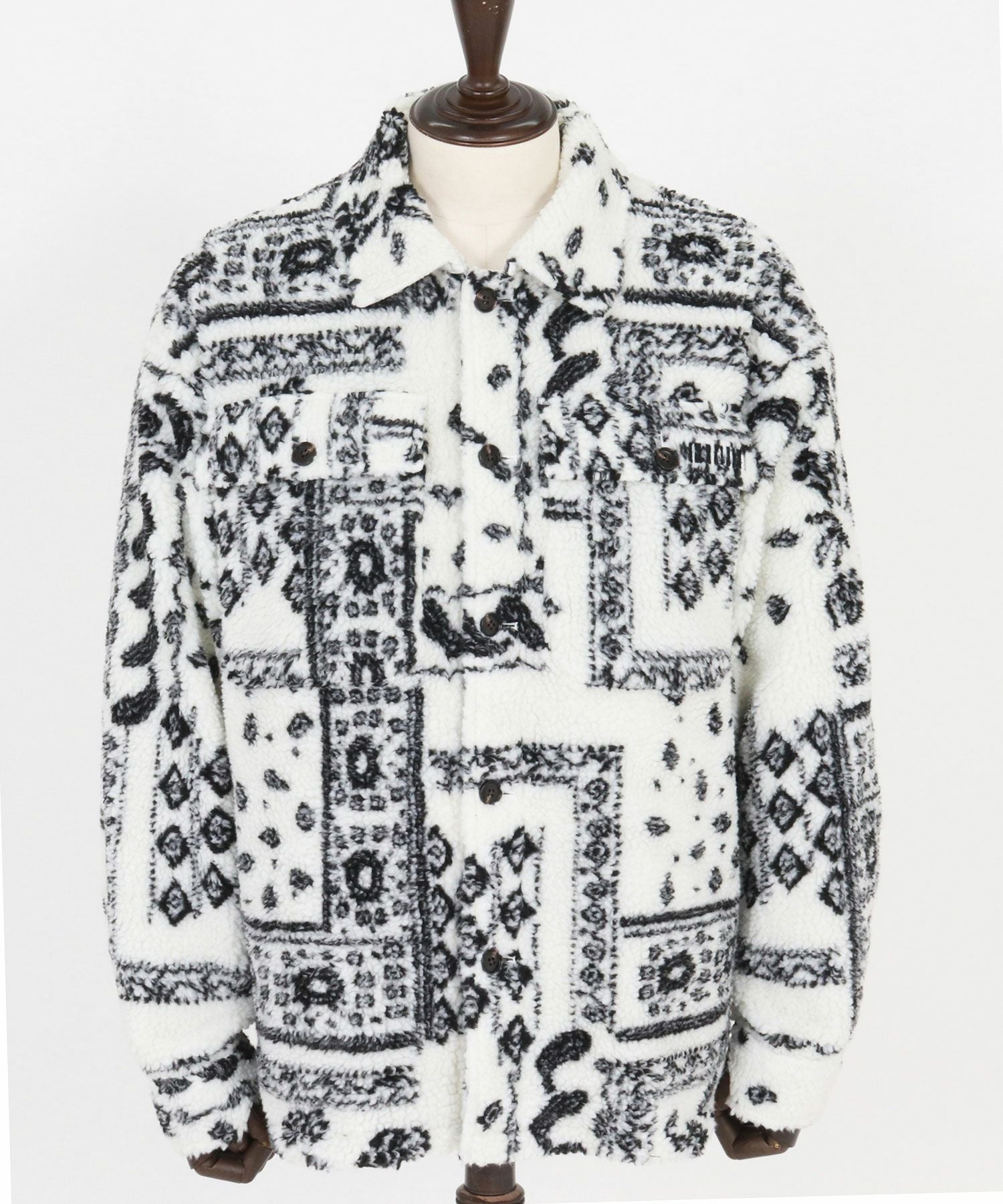 felkod(フィルコッド)】Bandana Pattern Boa CPO Jacket ジャケット