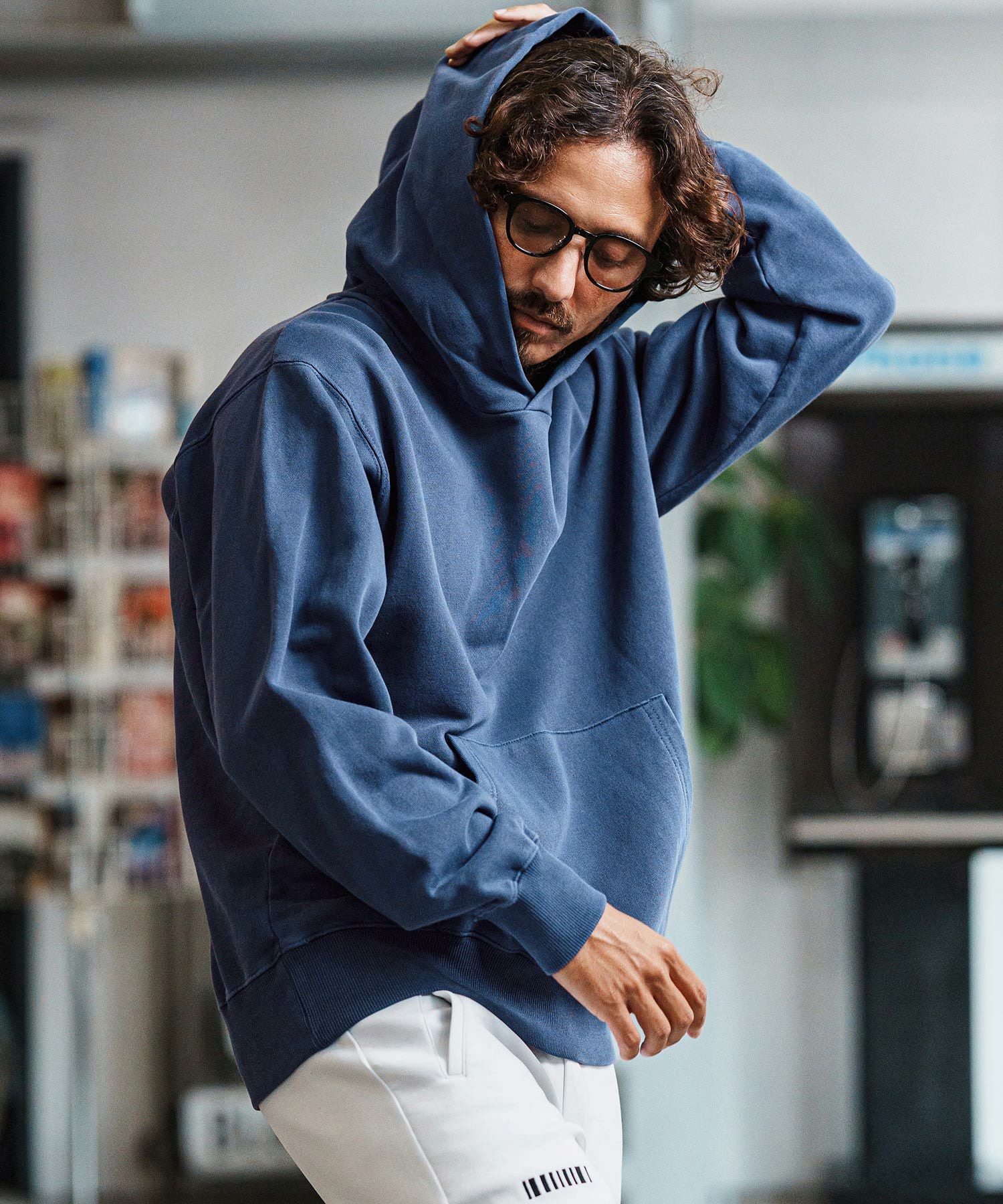 felkod(フィルコッド)】Pigment Dyed Barcode Embroidered Sweat Parka
