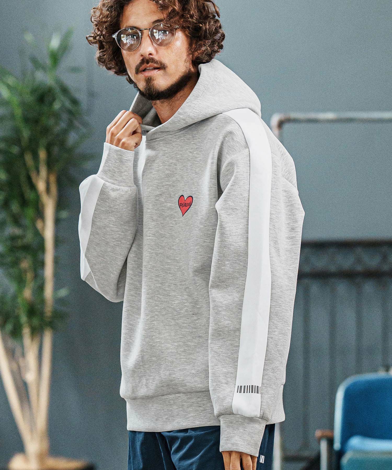 トップス felkod Heart Logo Cardboard Knit Parka felkod(フィルコッド)】Cardboard Knit Line Parka パーカー(F25F120