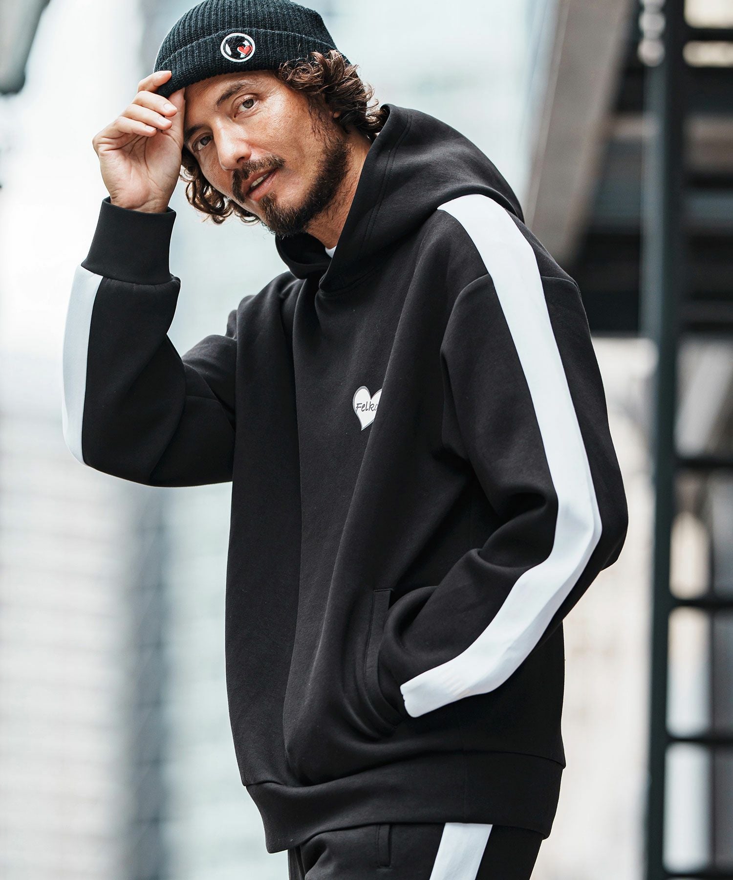 felkod(フィルコッド)】Cardboard Knit Line Parka パーカー(F25F120