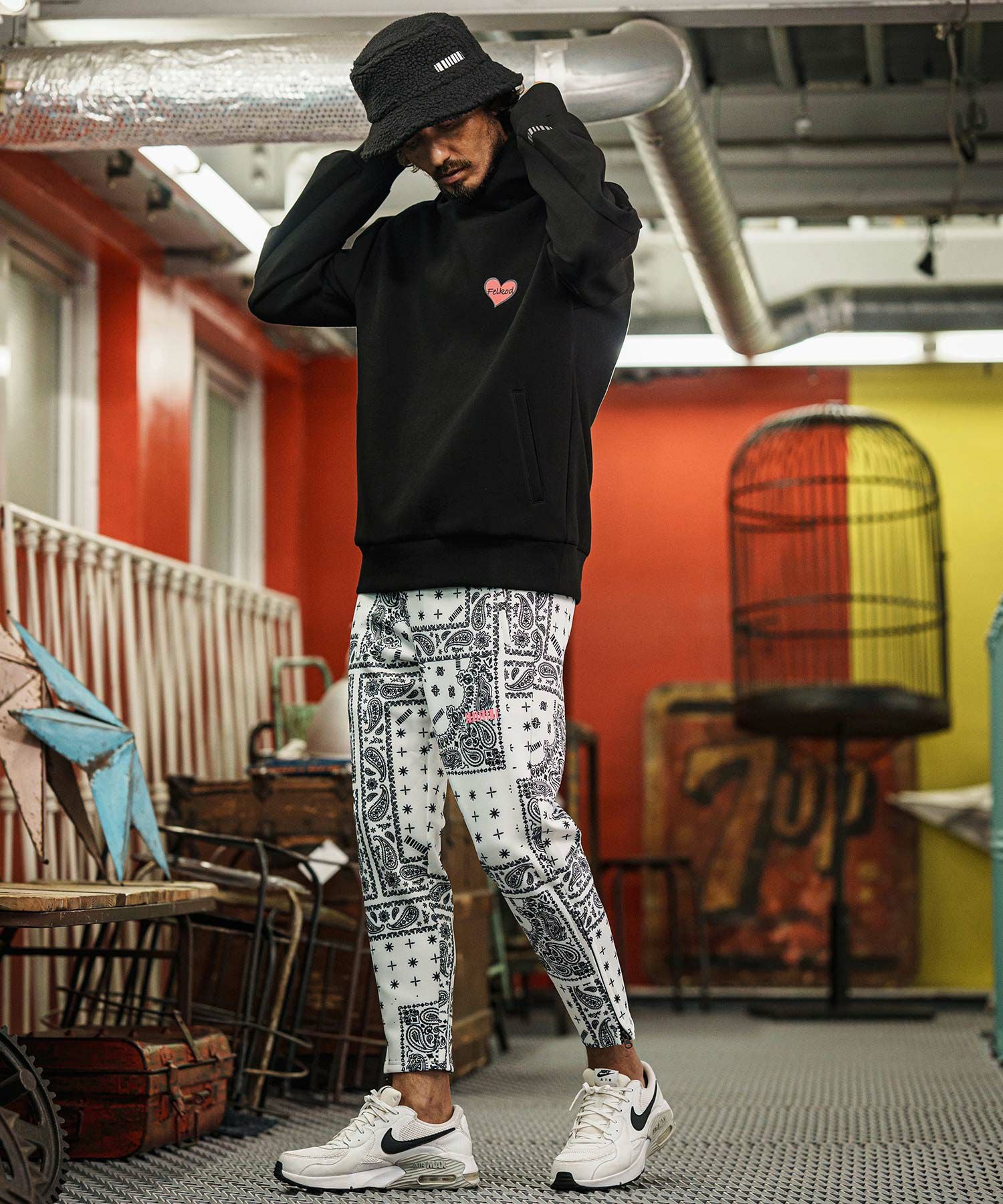 felkod ⭐︎フィルコッド セットアップ パーカー 60%OFF【felkod(フィルコッド)】Cardboard Knit Print Parka パーカー