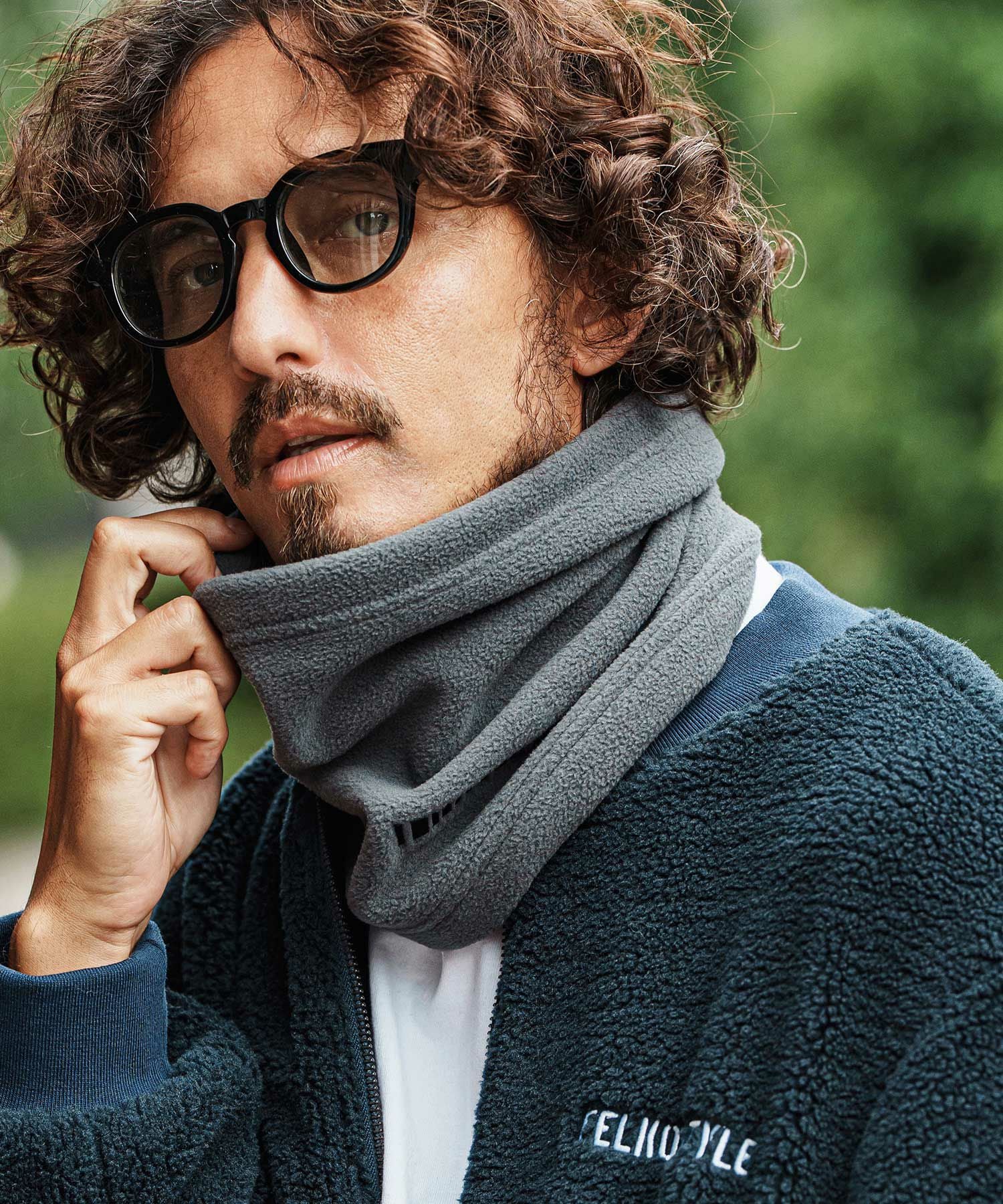 felkod(フィルコッド)】Barcode Embroidery Neck Warmer ネック
