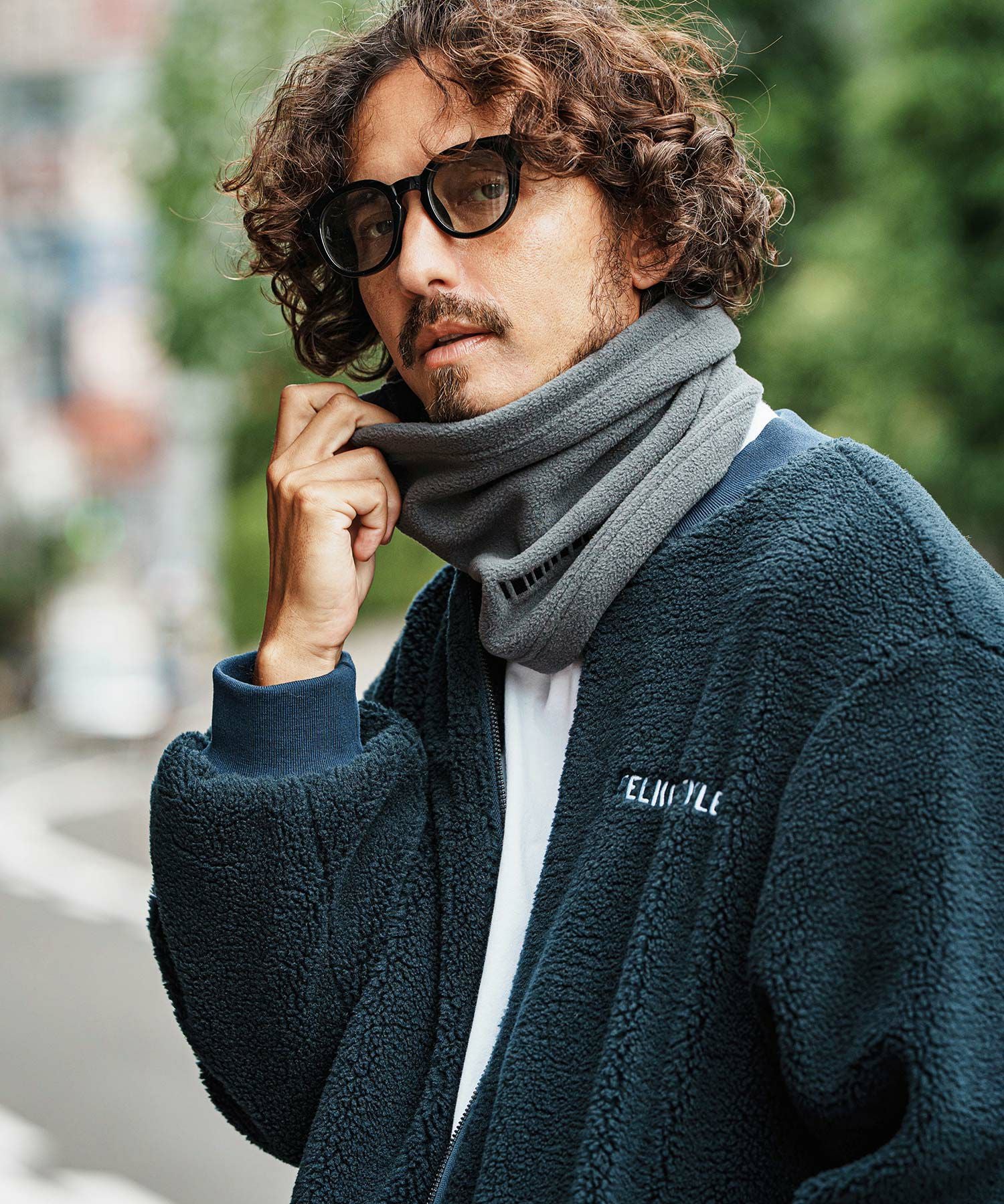 felkod(フィルコッド)】Barcode Embroidery Neck Warmer ネック