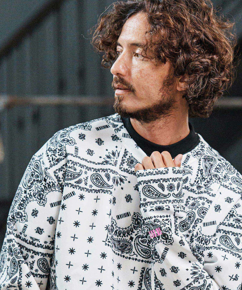 felkod(フィルコッド)】Bandana Cardboard Knit Zip Accent Pullover 