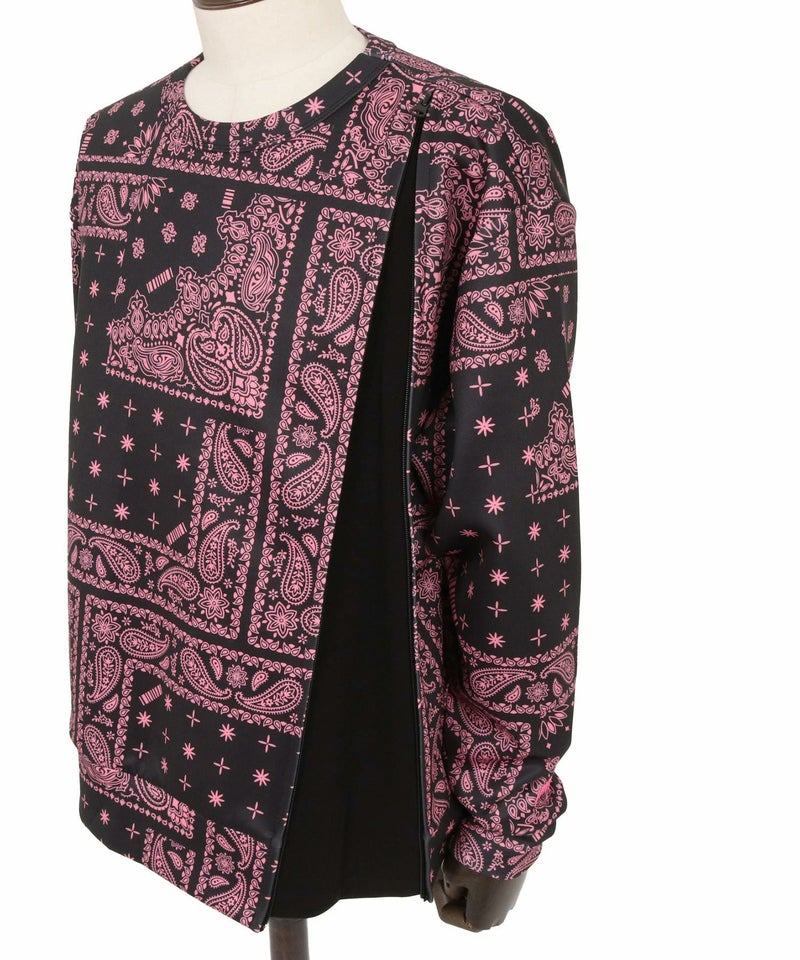 felkod(フィルコッド)】Bandana Cardboard Knit Zip Accent Pullover 