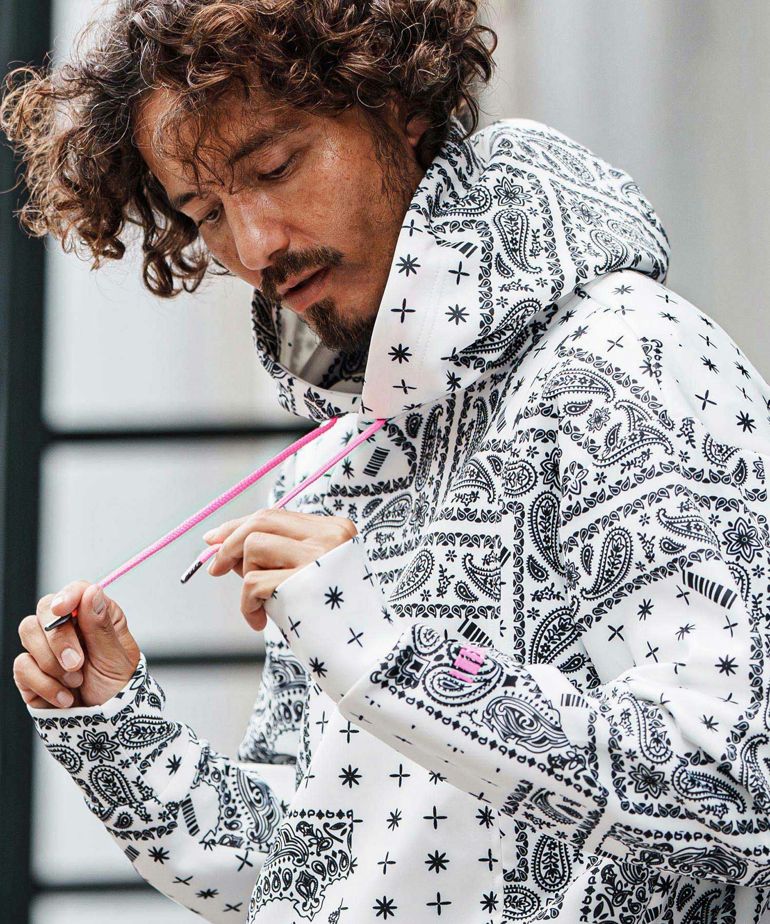 felkod(フィルコッド)】Bandana Cardboard Knit Zip Accent Parka