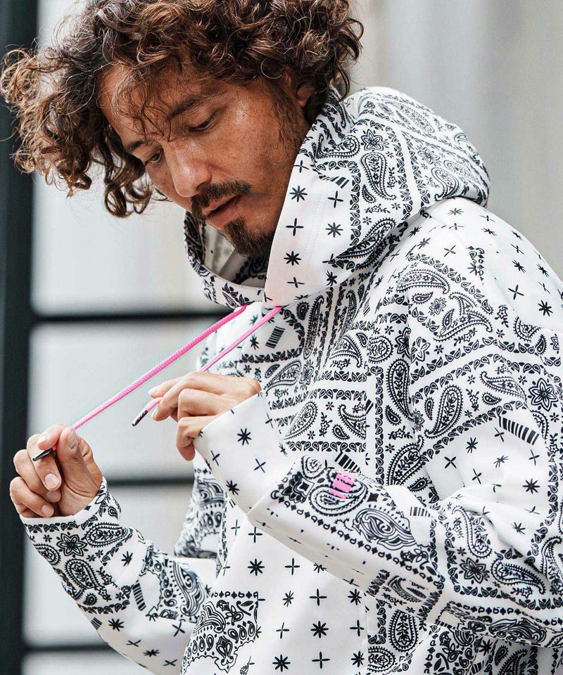 felkod(フィルコッド)】Bandana Cardboard Knit Zip Accent Parka 