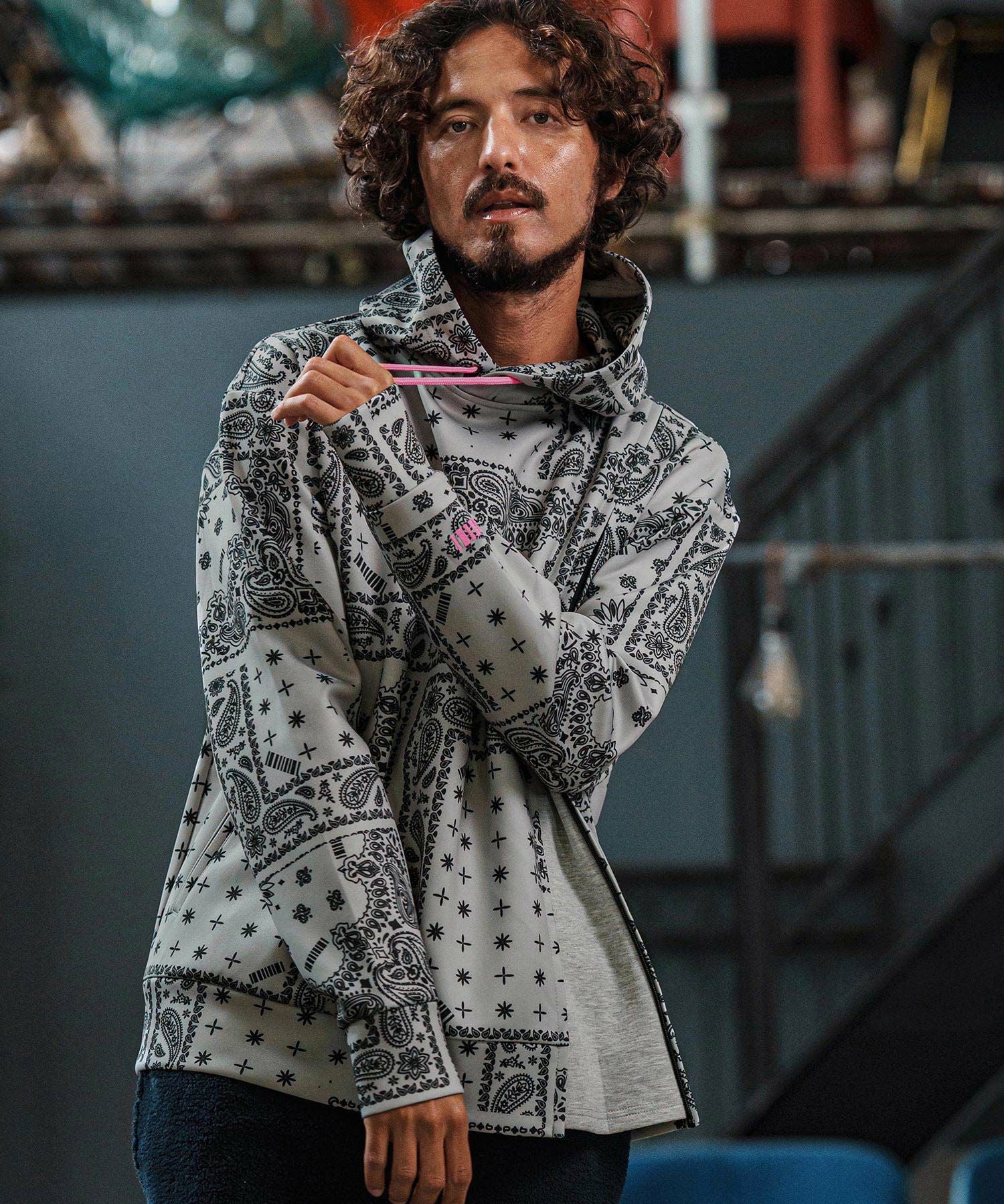 felkod(フィルコッド)】Bandana Cardboard Knit Zip Accent Parka felkod(フィルコッド)】Bandana Cardboard Knit Zip Accent Parka