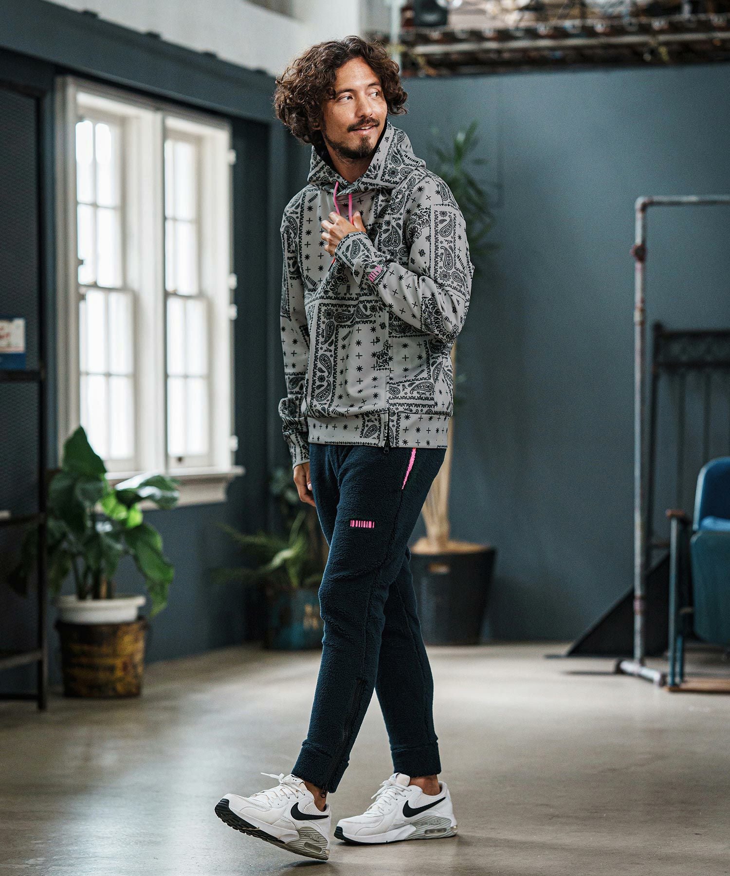 felkod ⭐︎フィルコッド セットアップ パーカー felkod(フィルコッド)】Bandana Cardboard Knit Zip Accent Parka