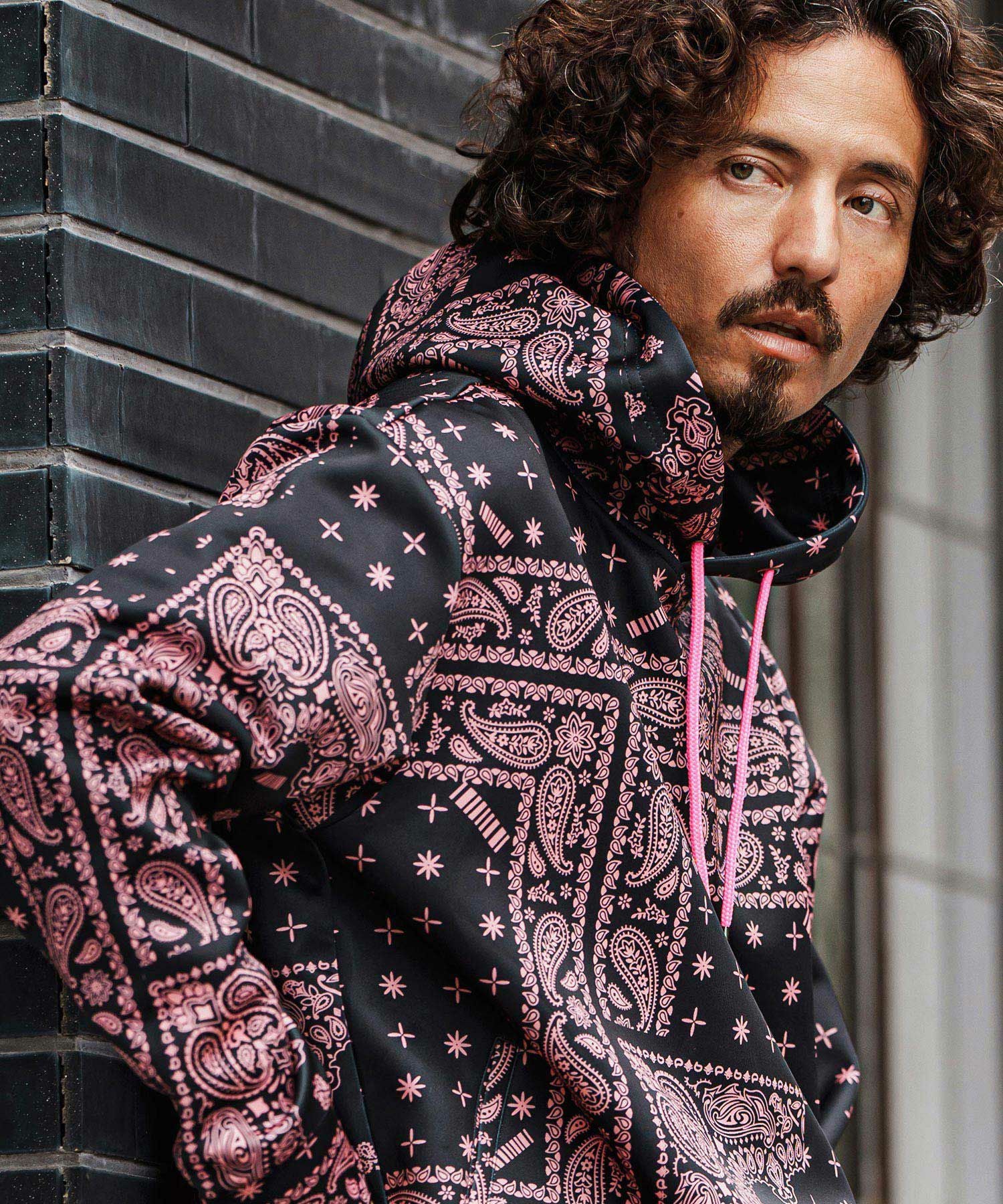 felkod(フィルコッド)】Bandana Cardboard Knit Zip Accent Parka