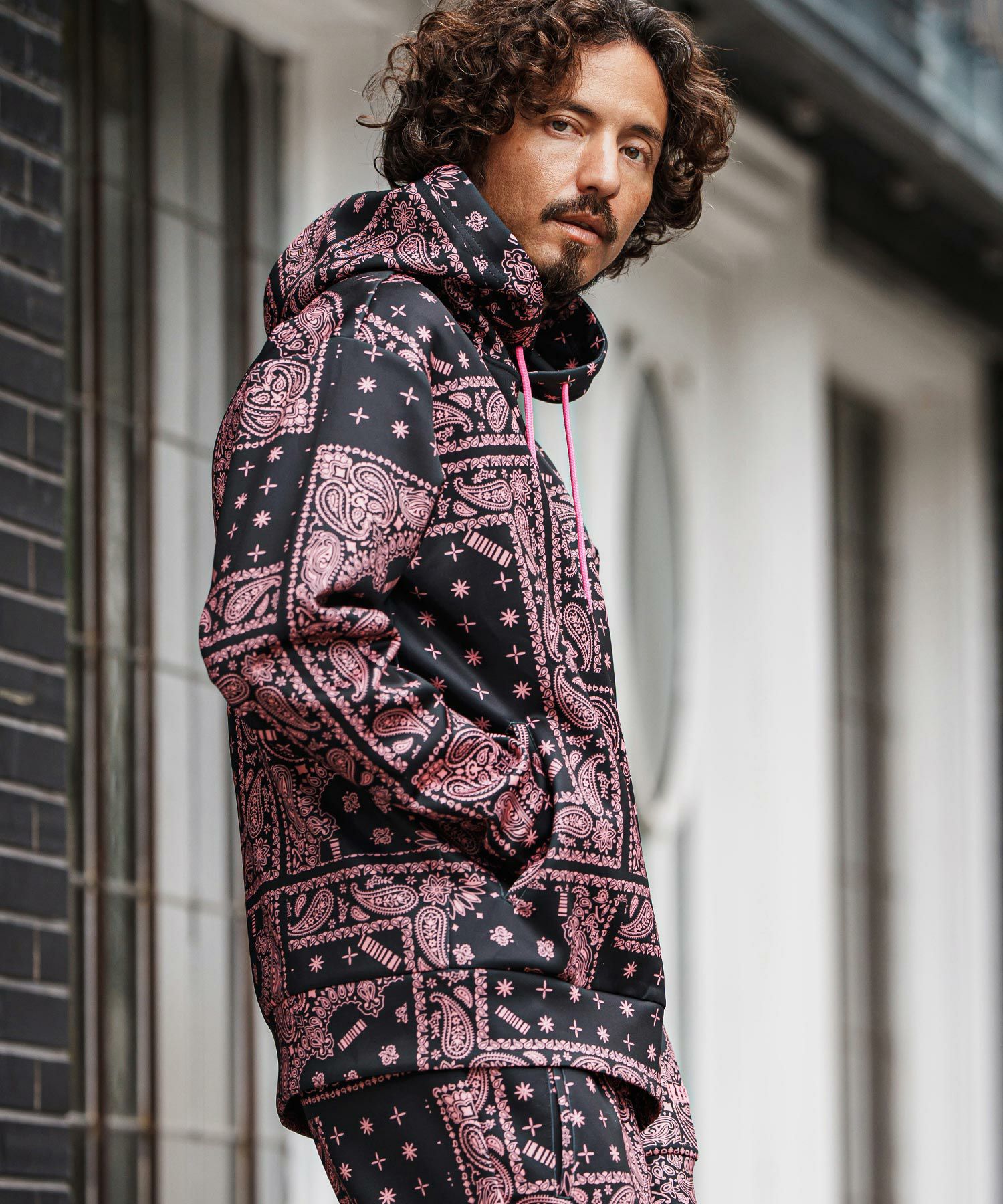 felkod(フィルコッド)】Bandana Cardboard Knit Zip Accent Parka