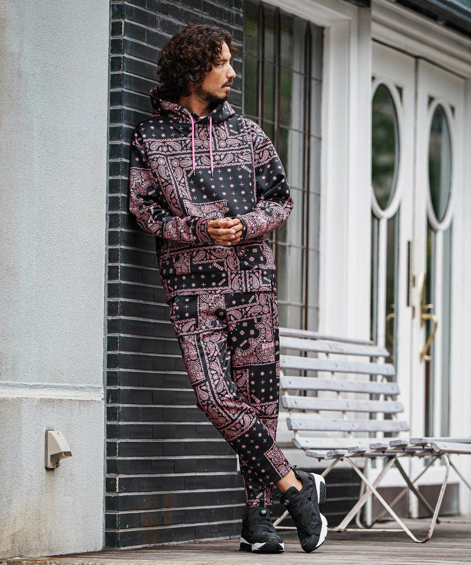 felkod(フィルコッド)】Bandana Cardboard Knit Zip Accent Parka