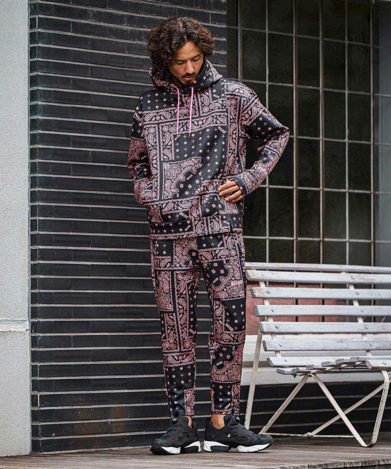 felkod(フィルコッド)】Bandana Cardboard Knit Zip Accent Parka