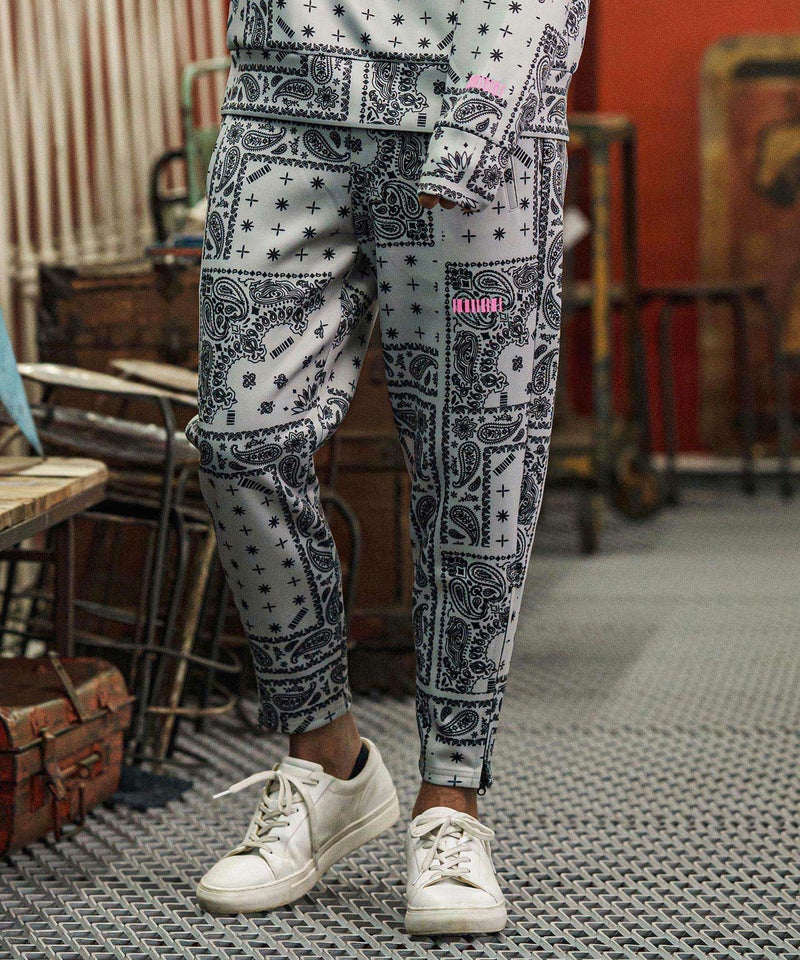 felkod(フィルコッド)】Bandana Cardboard Knit Zip Accent Pants 