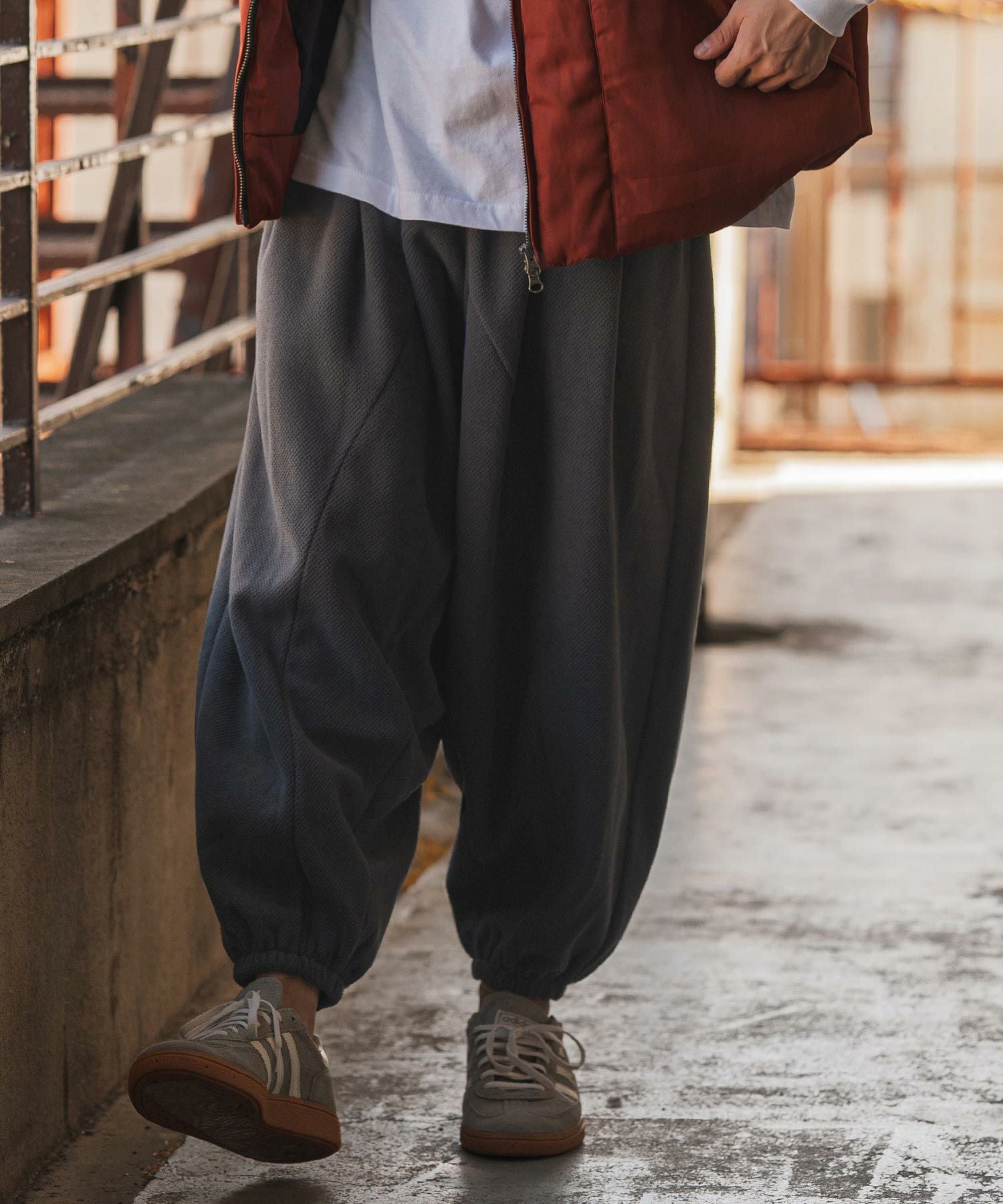 CAMBIO(カンビオ)】Honeycomb Jacquard Fleece Surrouel Pants