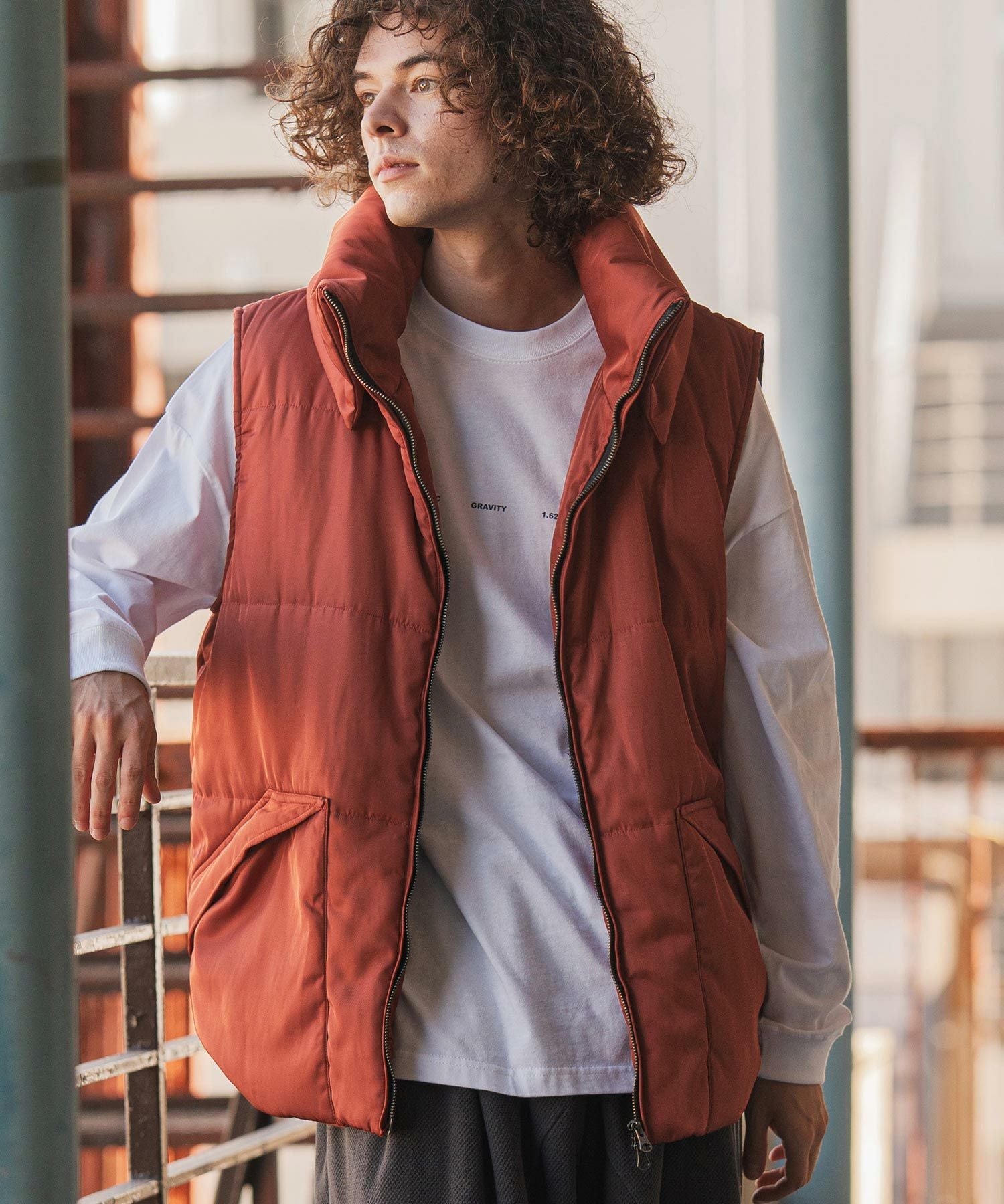 CAMBIO(カンビオ)】ターンバックハイネック中綿ベスト(BP-BEA0072