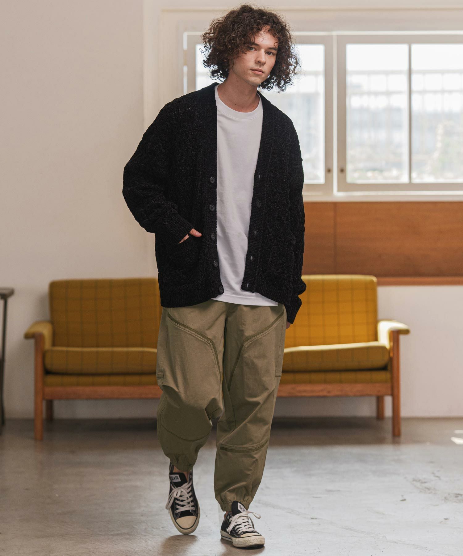 30%OFF【CAMBIO(カンビオ)】テープ使いWニー風ゴムリブパンツ(HLCM0222