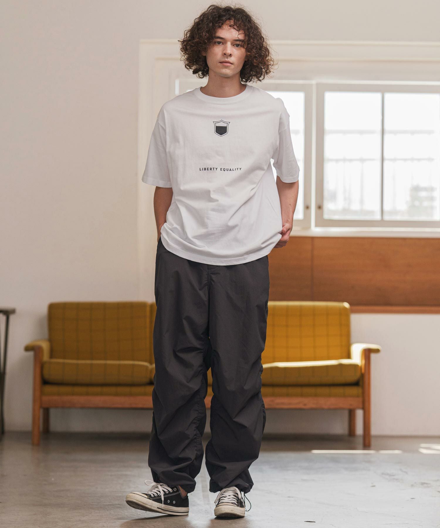 30%OFF【CAMBIO(カンビオ)】テープ使いWニー風ゴムリブパンツ(HLCM0222