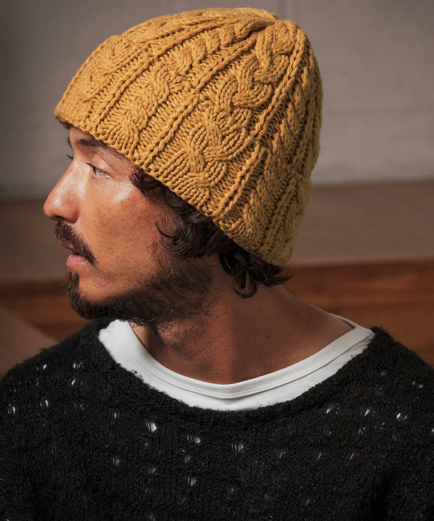 CAMBIO(カンビオ)】 Wool Blend Cable Watch ニット帽(OP-252-BO016