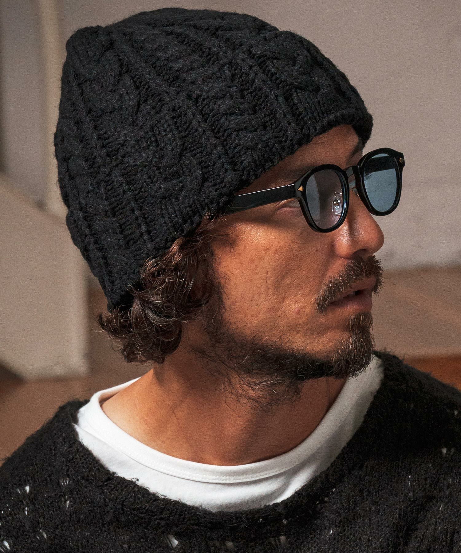 CAMBIO(カンビオ)】 Wool Blend Cable Watch ニット帽(OP-252-BO016