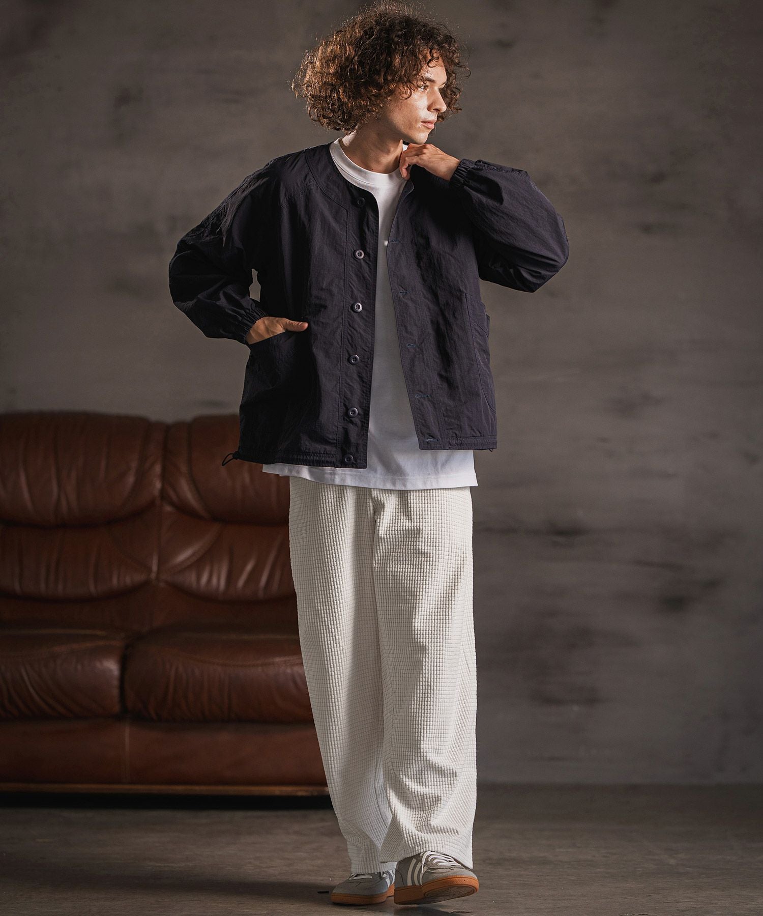30%OFF【CAMBIO(カンビオ)】Waffle Corduroy Wide Straight Pants