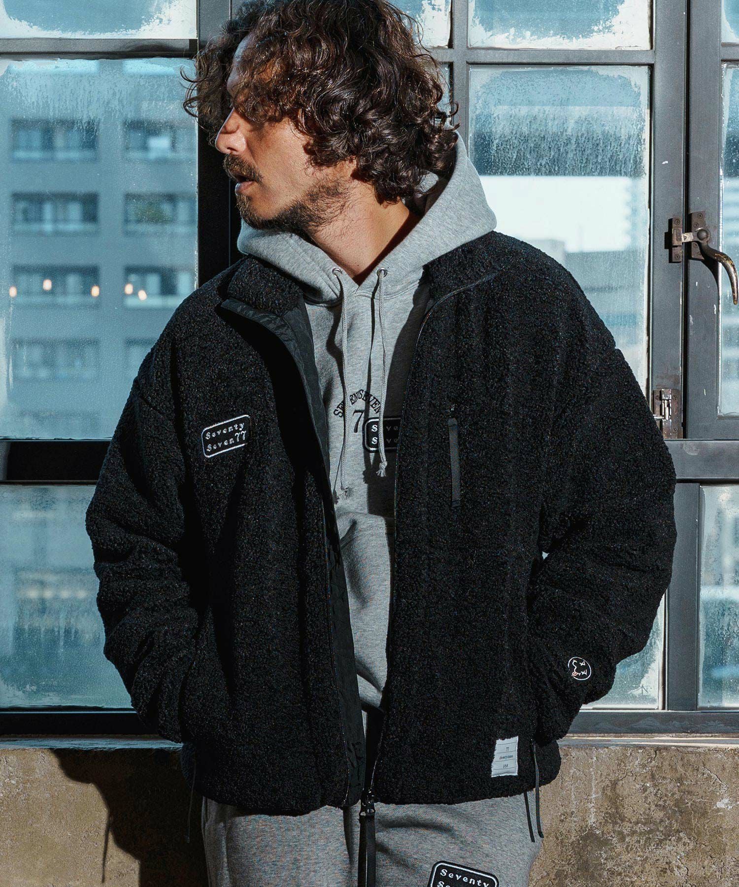 seventy seven(セブンティセブン)】stand collar boa zip JKT ジップ