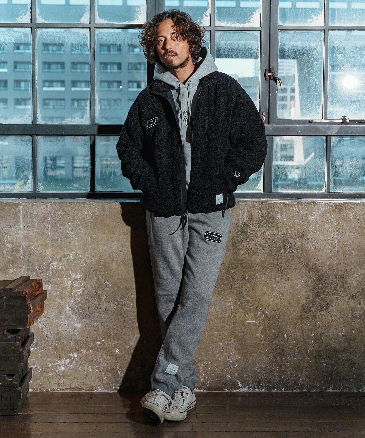 seventy seven(セブンティセブン)】stand collar boa zip JKT ジップ