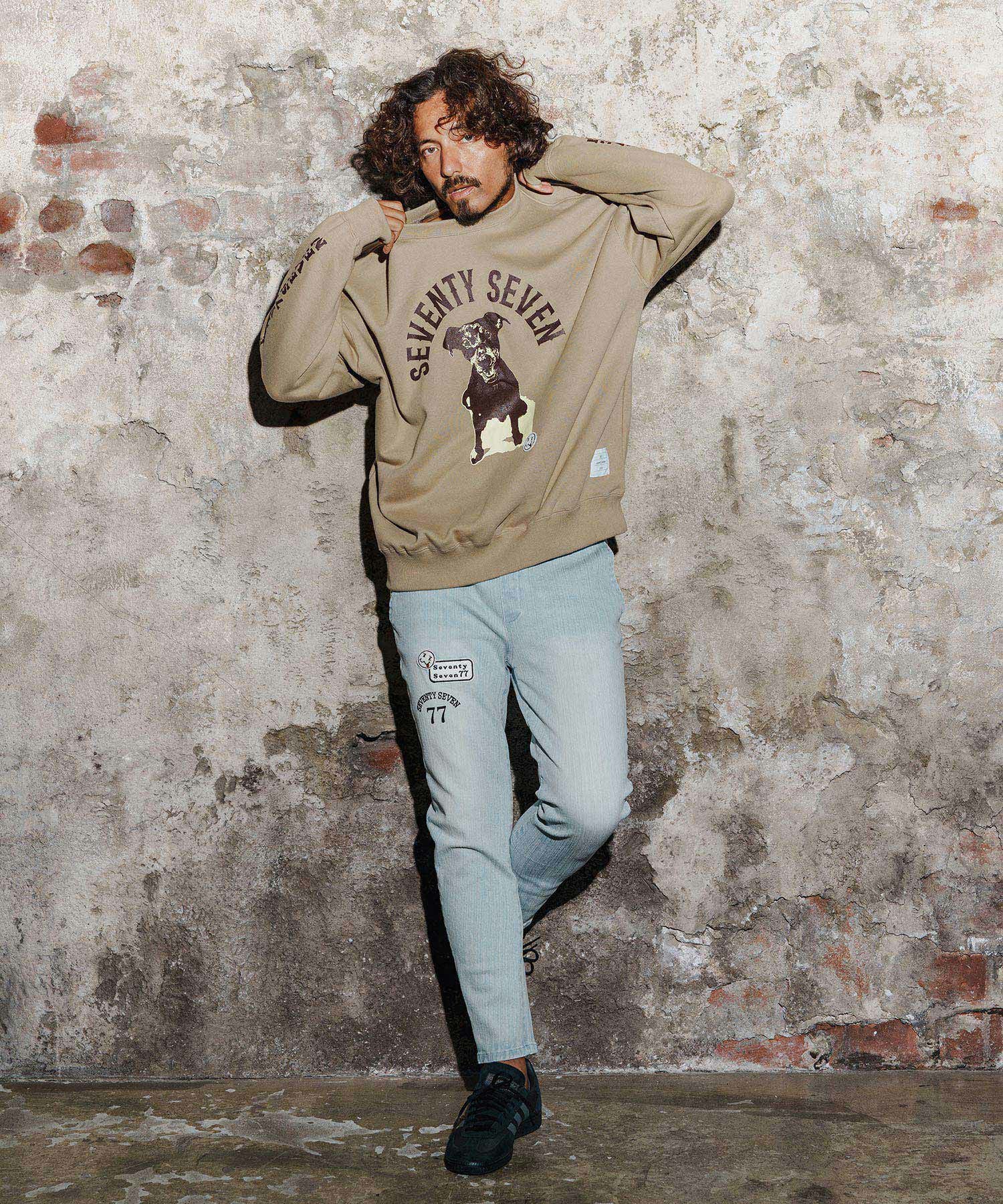 seventy seven(セブンティセブン)】easy denim pants イージーデニム