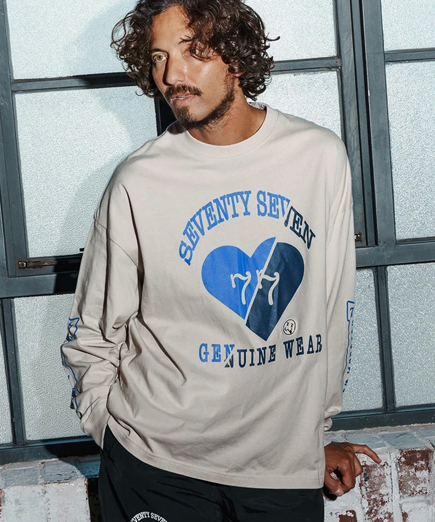 seventy seven(セブンティセブン)】middle onz over size L-S t-shirt