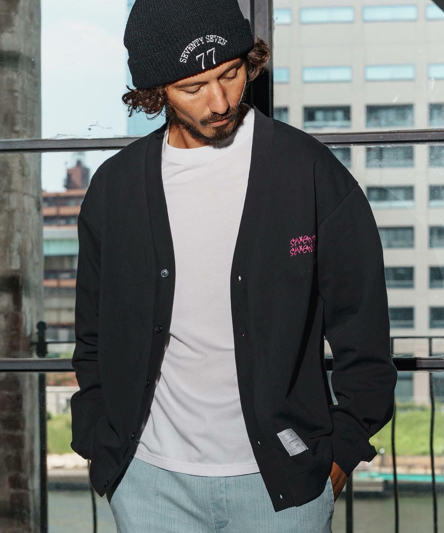 seventy seven(セブンティセブン)】middle onz jersey cardigan