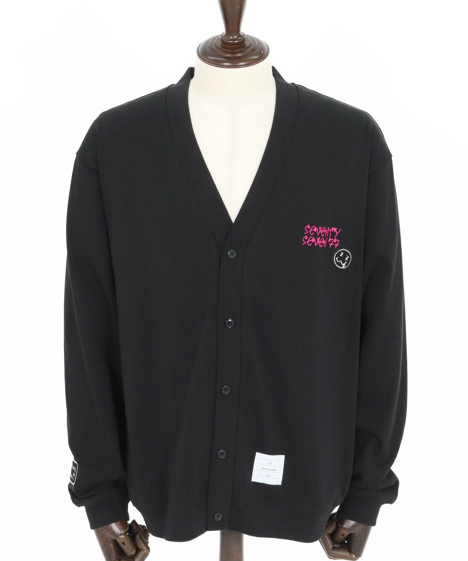 B.カーディガン ブラック OPENWORK KNIT CARDIGAN/オープンワークニットカーディガン