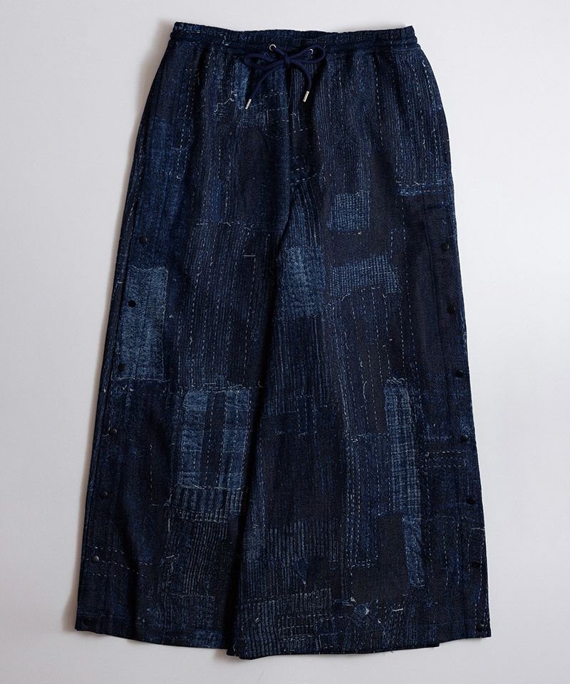 パパパンダ FDMTL(ファンダメンタル)】BORO SIDE BUTTON HAKAMA PANTS RINSE