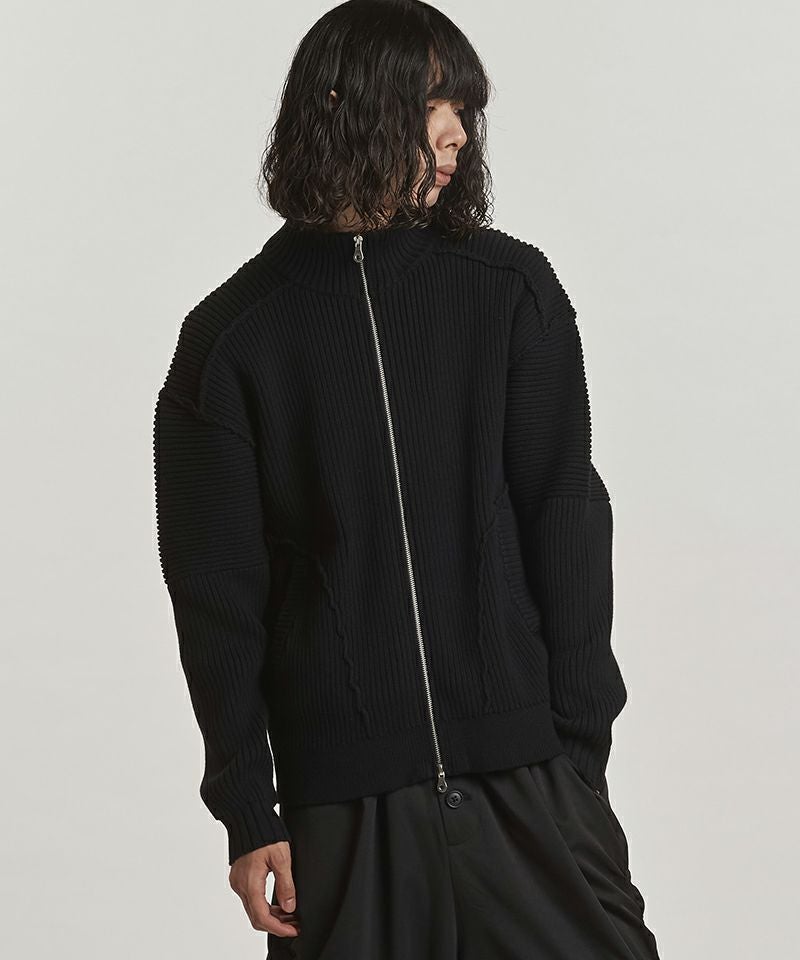 30%OFF【NO ID.(ノーアイディー)】 ﾊﾞｲｶｰｽﾞﾆｯﾄZIP-CD カーディガン