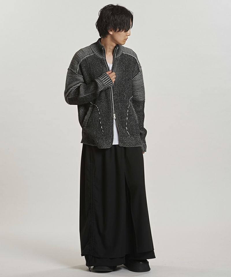30%OFF【NO ID.(ノーアイディー)】 ﾊﾞｲｶｰｽﾞﾆｯﾄZIP-CD カーディガン