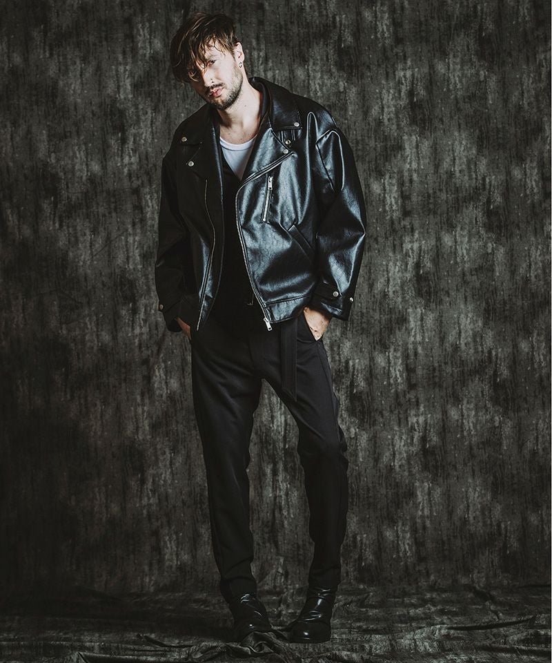 30%OFF【NO ID.(ノーアイディー)】 ｼﾝｾﾃｨｯｸﾚｻﾞｰBIGﾗｲﾀﾞｰｽJKT