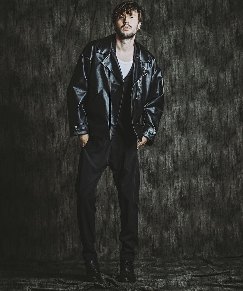 30%OFF【NO ID.(ノーアイディー)】 ｼﾝｾﾃｨｯｸﾚｻﾞｰBIGﾗｲﾀﾞｰｽJKT