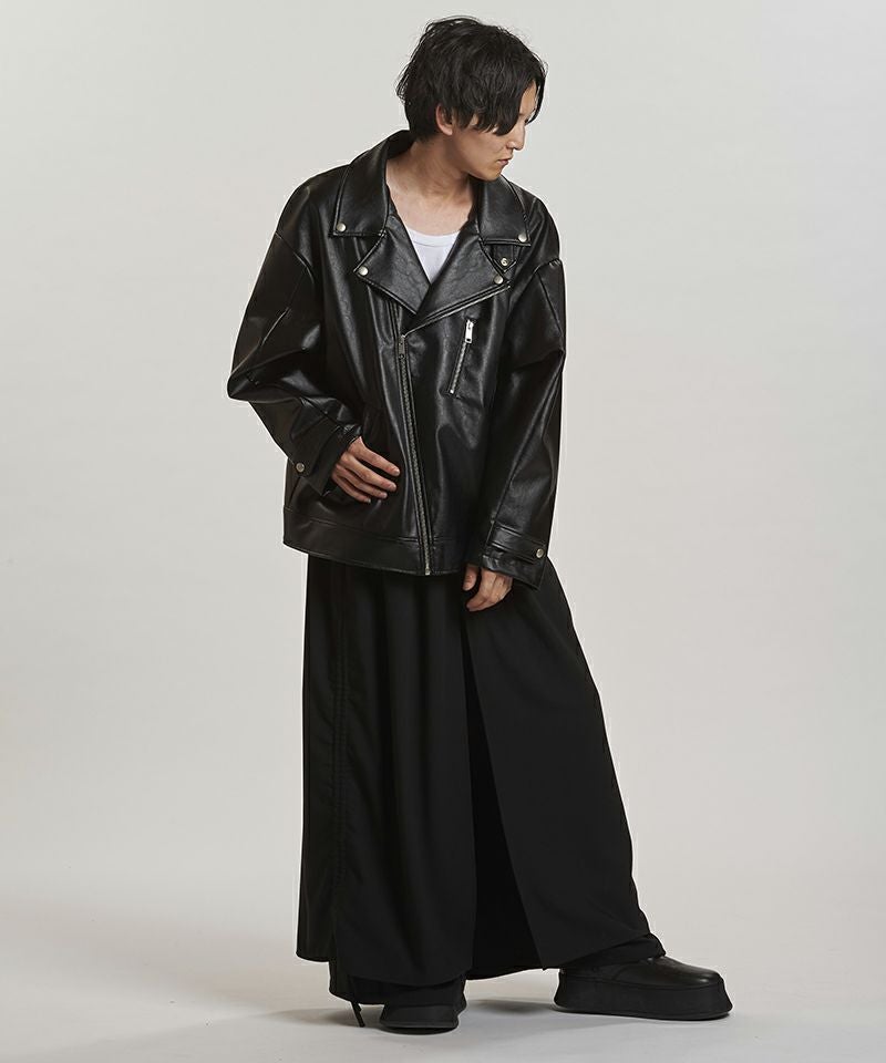 レア、ノーアイディー襟付きシングルライダース、ベジタブルタンニンサイズ3 30%OFF【NO ID.(ノーアイディー)】 ｼﾝｾﾃｨｯｸﾚｻﾞｰBIGﾗｲﾀﾞｰｽJKT