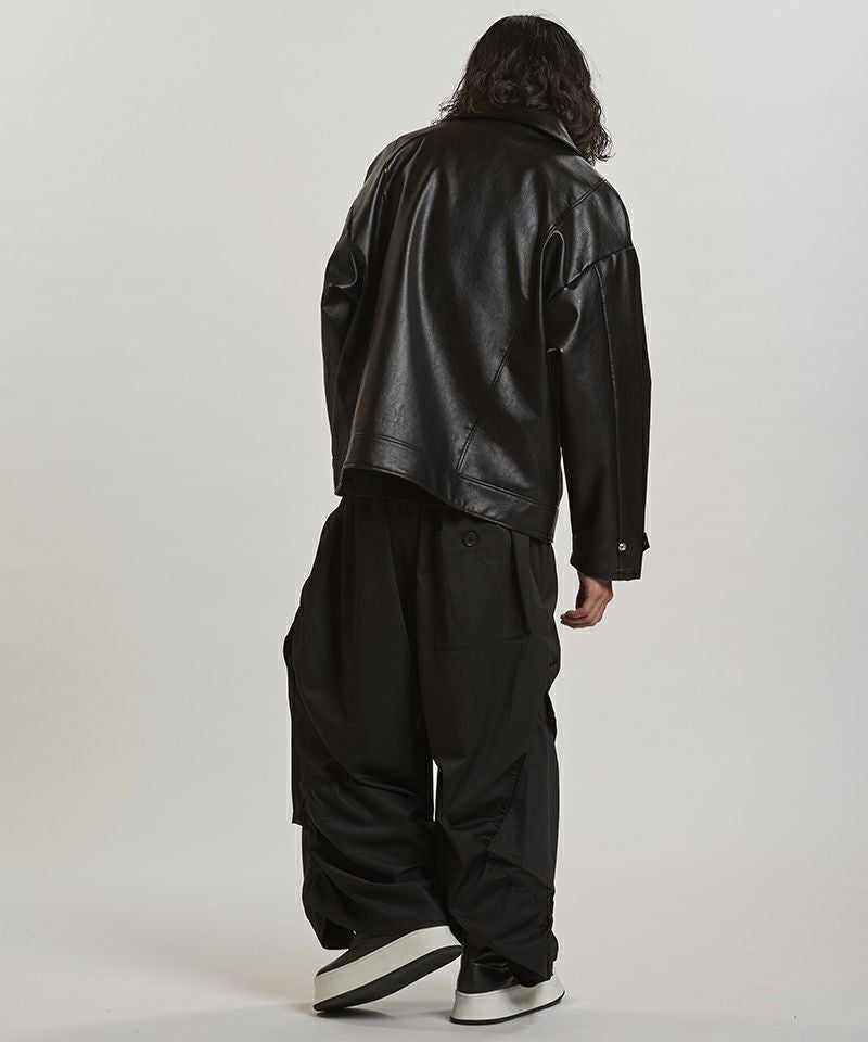 30%OFF【NO ID.(ノーアイディー)】 ｼﾝｾﾃｨｯｸﾚｻﾞｰBIGﾗｲﾀﾞｰｽJKT