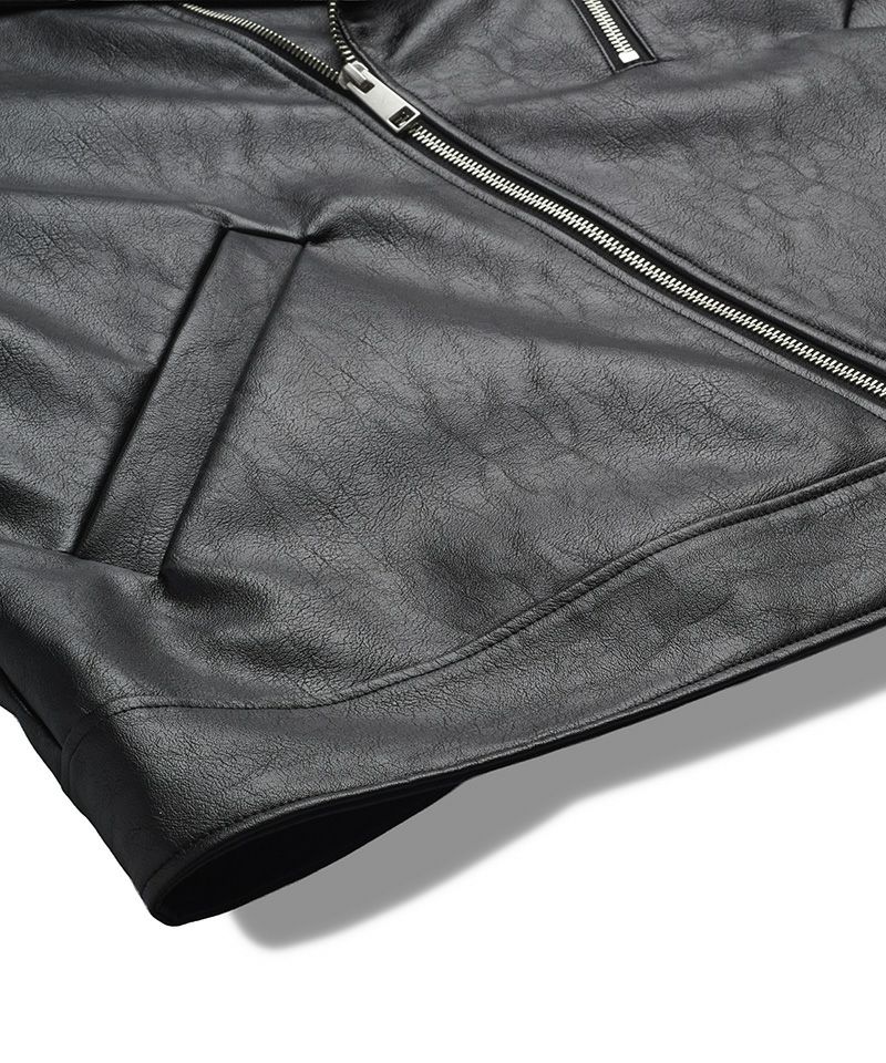 30%OFF【NO ID.(ノーアイディー)】 ｼﾝｾﾃｨｯｸﾚｻﾞｰBIGﾗｲﾀﾞｰｽJKT