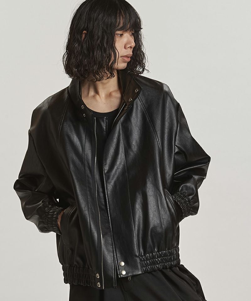 NO ID.(ノーアイディー)】 ｼﾝｾﾃｨｯｸﾚｻﾞｰBIGﾄﾗｯｸBLZ ブルゾン(857006