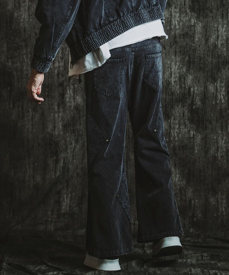 60%OFF【NO ID.(ノーアイディー)】 ｻｲﾄﾞﾊﾟｯﾁZIPﾜｲﾄﾞﾌﾚｱPT パンツ