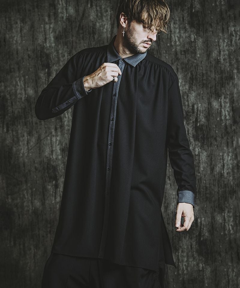 30%OFF【NO ID.(ノーアイディー)】ｸﾚﾘｯｸｷﾞｬｻﾞｰﾛﾝｸﾞSH シャツ(457006