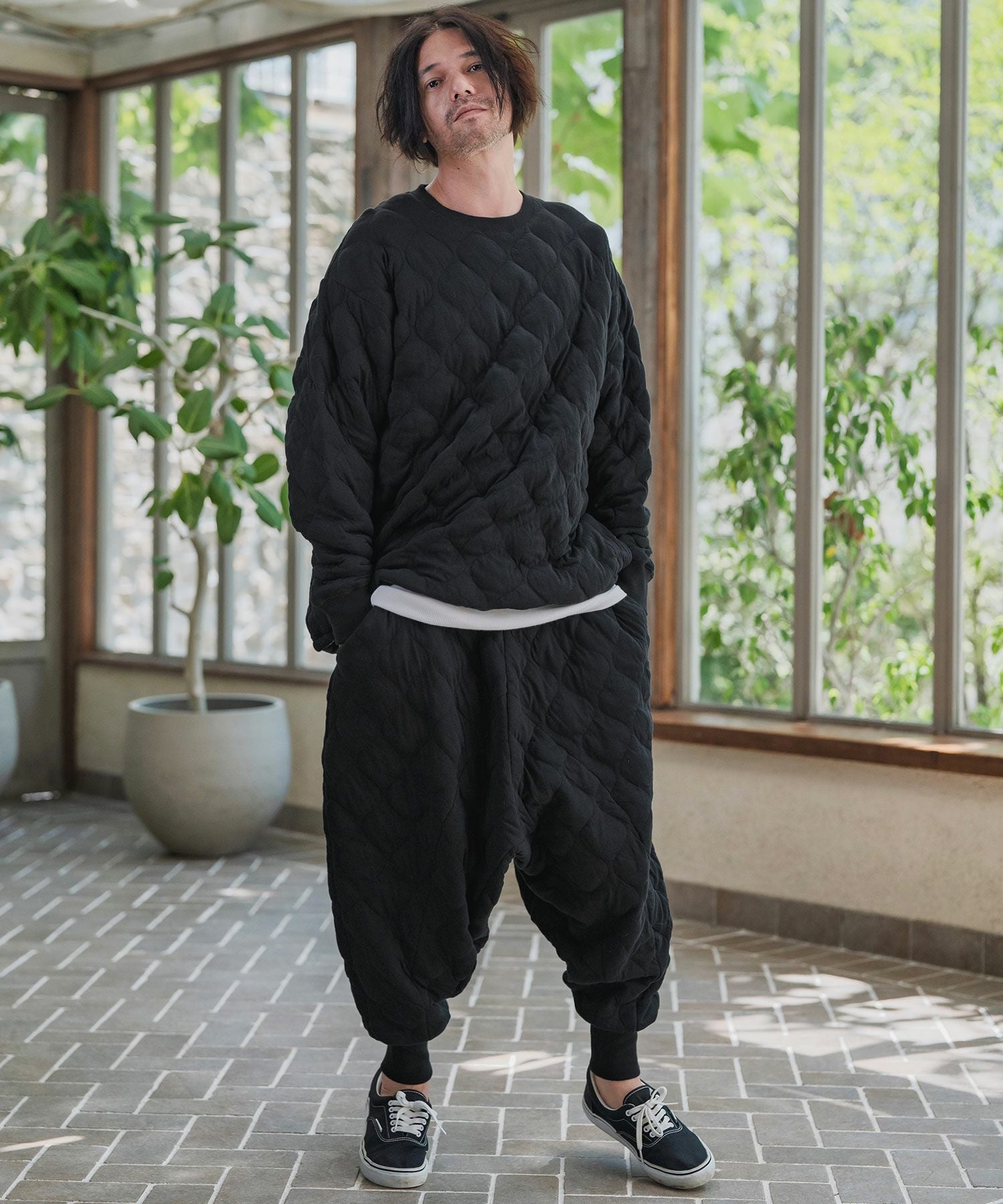 CAMBIO(カンビオ)】Wave Quilting Surrouel Pants キルティング